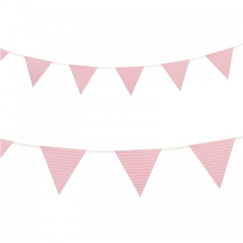 Bandeirolas Rosa Claro Bolinhas